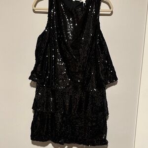 Bohme Shimmering Black Sequin Mini Dress